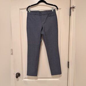 Banana Republic Houndstooth Blue Sloan Pants, Size 2
